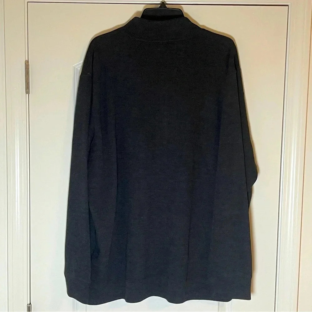 NWT LANDS’ END Charcoal Gray Bedford Rib Quarter Zip Pullover - Size 2XL NWT - Picture 2 of 5